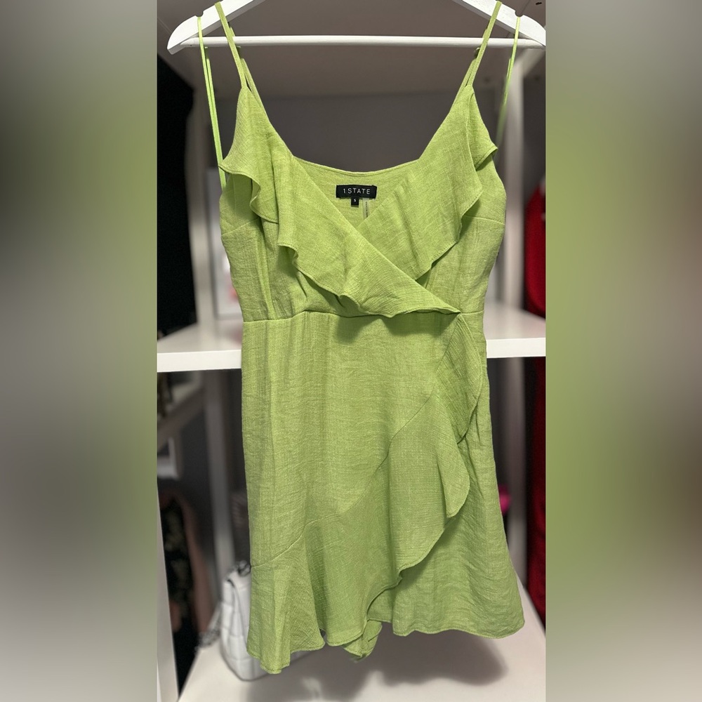 Lime Green Ruffle Romper by 1.State NWOT